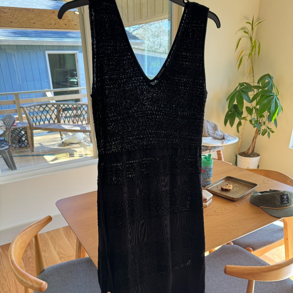 Escada Sheer Panel Black Maxi Dress- Formal or Swimsuit Cover-Up!